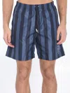 Fendi Pequin Nylon Swim Boxer In Blue