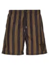 Fendi Printed Polyester Swimming Shorts In Brown