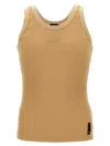 Fendi Ribbed Crew Neck Crest Tank Top