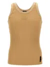 Fendi Ribbed Crew Neck Crest Tank Top