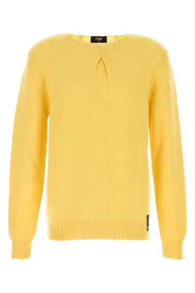 Fendi Mohair-blend Sweater In Yellow