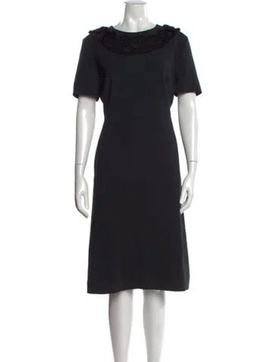 Pre-owned Fendi Crew Neck Knee-length Dress In Black