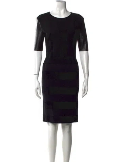 Pre-owned Fendi Crew Neck Knee-length Dress In Black