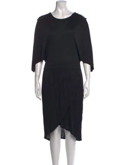 Pre-owned Fendi Crew Neck Knee-length Dress In Black