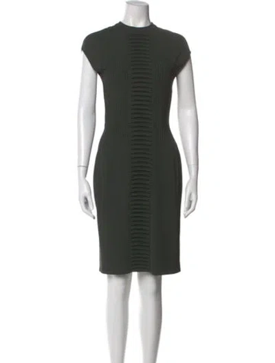 Pre-owned Fendi Crew Neck Knee-length Dress In Green