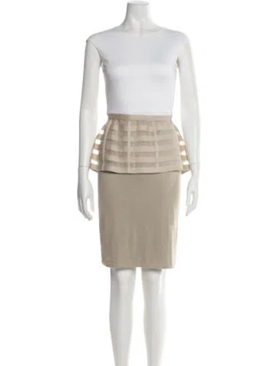 Pre-owned Fendi Crew Neck Knee-length Dress In Neutral