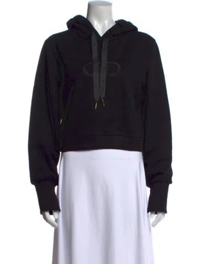 Pre-owned Fendi Crew Neck Long Sleeve Hoodie In Black