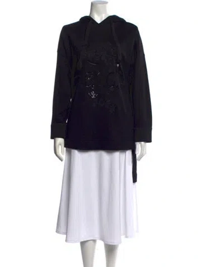 Pre-owned Fendi Crew Neck Long Sleeve Hoodie In Black