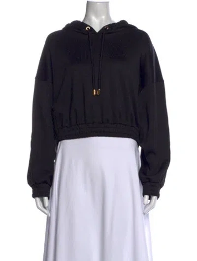 Pre-owned Fendi Crew Neck Long Sleeve Hoodie In Black