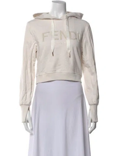 Pre-owned Fendi Crew Neck Long Sleeve Hoodie In Neutral