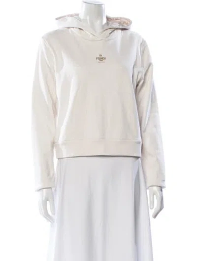 Pre-owned Fendi Crew Neck Long Sleeve Hoodie In Neutral