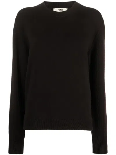 Fendi Pullover Mit Rundem Ausschnitt In Schwarz