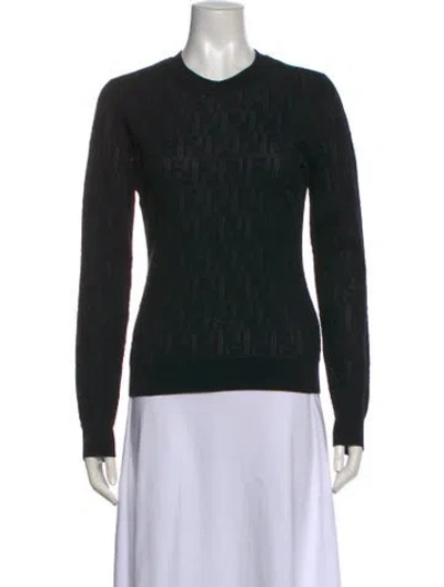 Pre-owned Fendi Crew Neck Long Sleeve Sweatshirt In Black