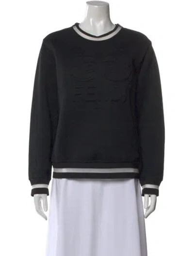 Pre-owned Fendi Crew Neck Long Sleeve Sweatshirt In Black