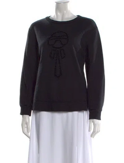 Pre-owned Fendi Crew Neck Long Sleeve Sweatshirt In Black