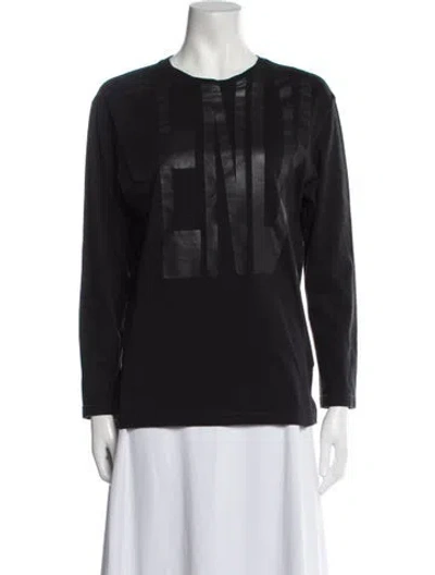 Pre-owned Fendi Crew Neck Long Sleeve Sweatshirt In Black