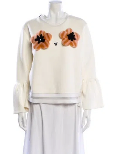 Pre-owned Fendi Crew Neck Long Sleeve Sweatshirt In Neutral