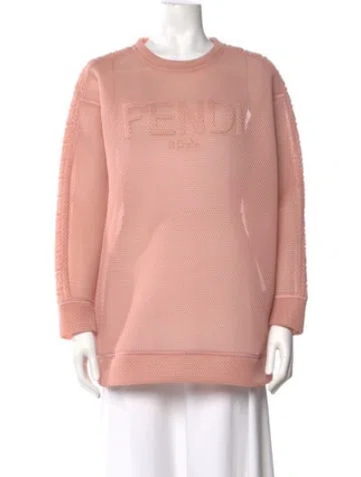 Pre-owned Fendi Crew Neck Long Sleeve Sweatshirt In Pink