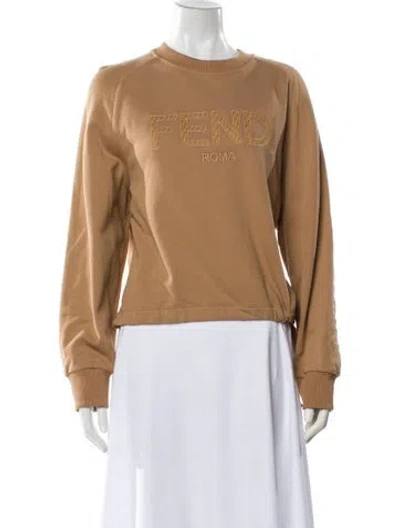 Pre-owned Fendi Crew Neck Long Sleeve Sweatshirt W/ Tags In Neutral