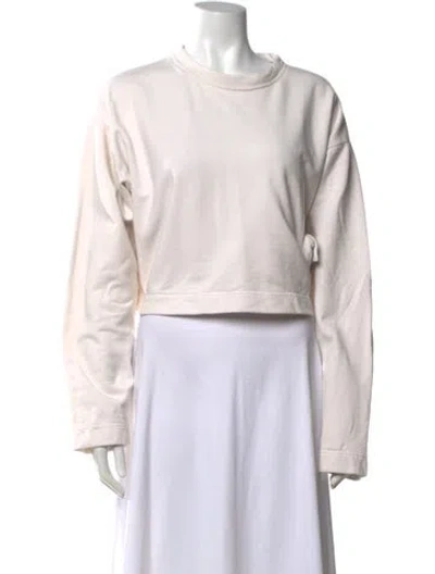 Pre-owned Fendi Crew Neck Long Sleeve Sweatshirt In White