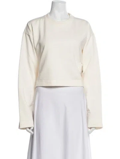 Pre-owned Fendi Crew Neck Long Sleeve Sweatshirt In White