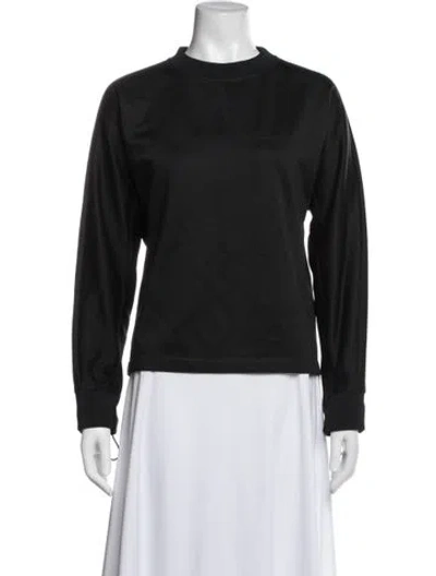 Pre-owned Fendi Crew Neck Long Sleeve Top In Black