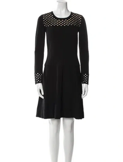 Pre-owned Fendi Crew Neck Mini Dress In Black