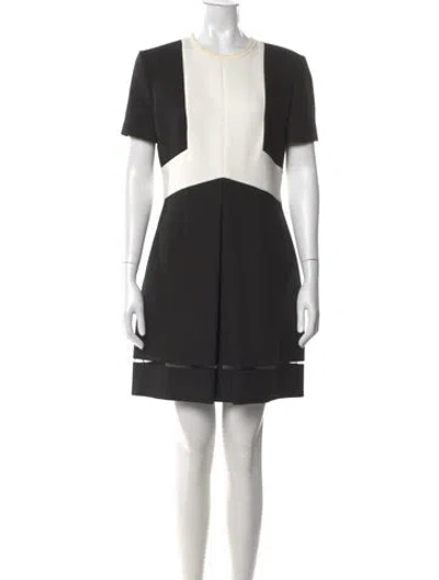 Pre-owned Fendi Crew Neck Mini Dress In Black