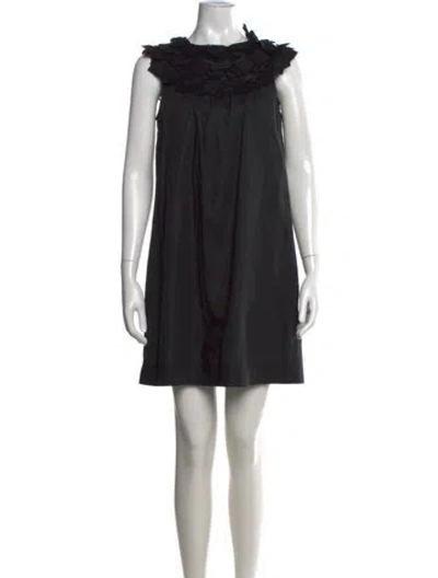 Pre-owned Fendi Crew Neck Mini Dress In Black