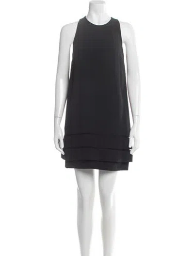 Pre-owned Fendi Crew Neck Mini Dress In Black