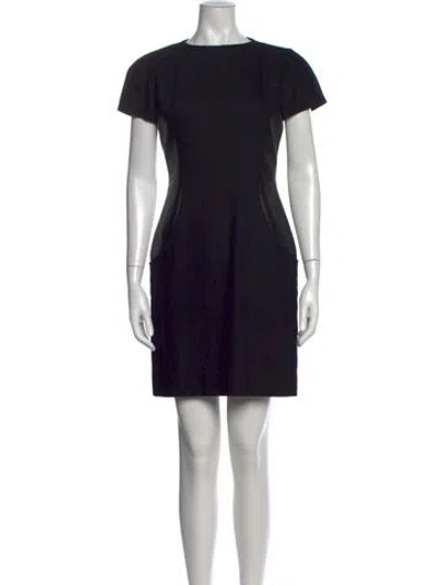 Pre-owned Fendi Crew Neck Mini Dress In Black