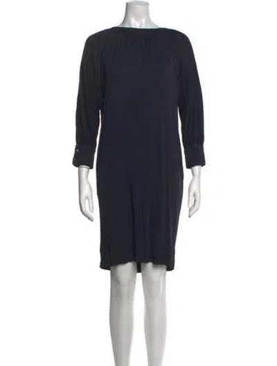 Pre-owned Fendi Crew Neck Mini Dress In Blue