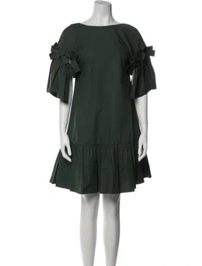 Pre-owned Fendi Crew Neck Mini Dress In Green