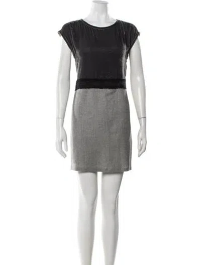Pre-owned Fendi Crew Neck Mini Dress W/ Tags In Grey