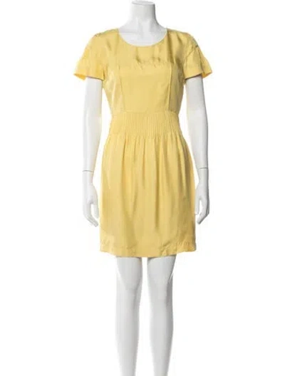 Pre-owned Fendi Crew Neck Mini Dress In Yellow