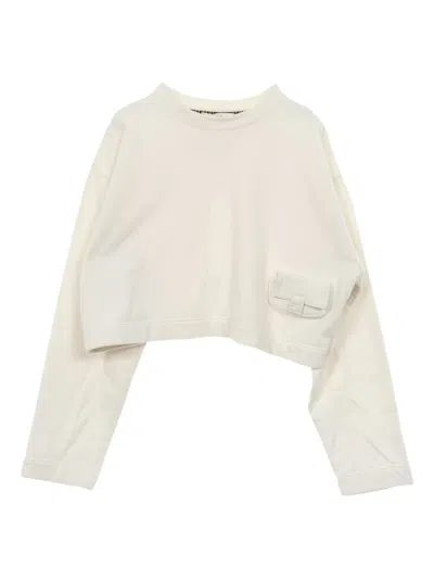 Pre-owned Fendi Crew Neck Pocket Cotton Sweatshirt In Neutral