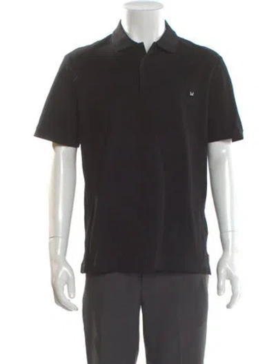 Pre-owned Fendi Crew Neck Short Sleeve Polo Shirt In Black