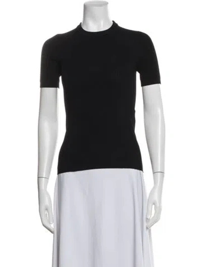 Pre-owned Fendi Crew Neck Short Sleeve Top In Black