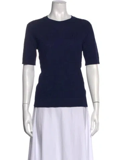Pre-owned Fendi Crew Neck Short Sleeve Top In Blue