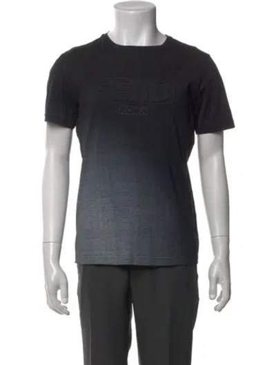 Pre-owned Fendi Crew Neck Short Sleeve T-shirt In Black