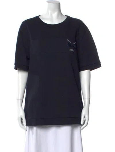 Pre-owned Fendi Crew Neck Short Sleeve T-shirt In Black