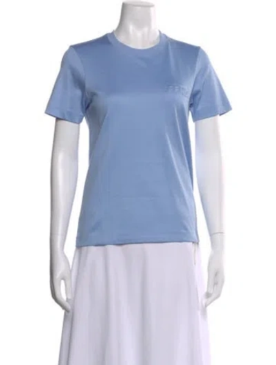Pre-owned Fendi Crew Neck Short Sleeve T-shirt In Blue