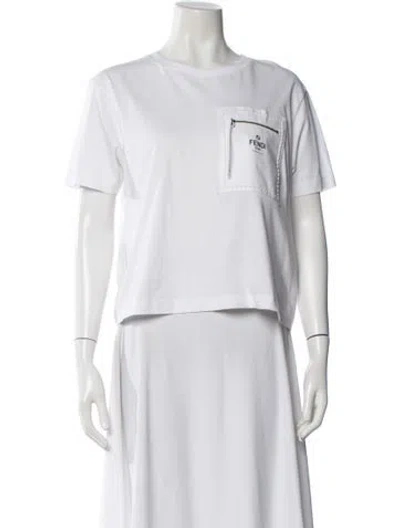 Pre-owned Fendi Crew Neck Short Sleeve T-shirt W/ Tags In White