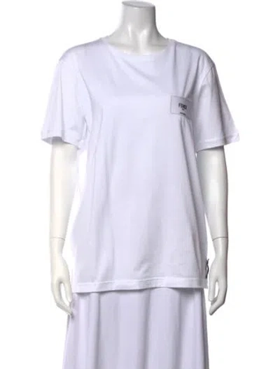 Pre-owned Fendi Crew Neck Short Sleeve T-shirt W/ Tags In White