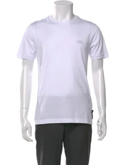 Pre-owned Fendi Crew Neck Short Sleeve T-shirt In White