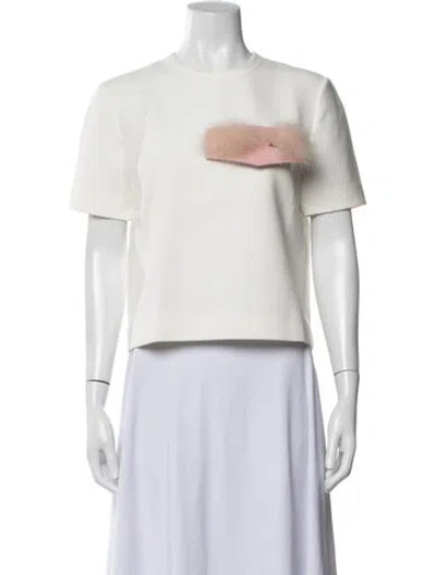 Pre-owned Fendi Crew Neck Short Sleeve T-shirt In White