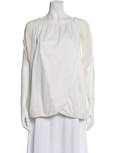 Pre-owned Fendi Crew Neck Sleeveless Top In Neutral