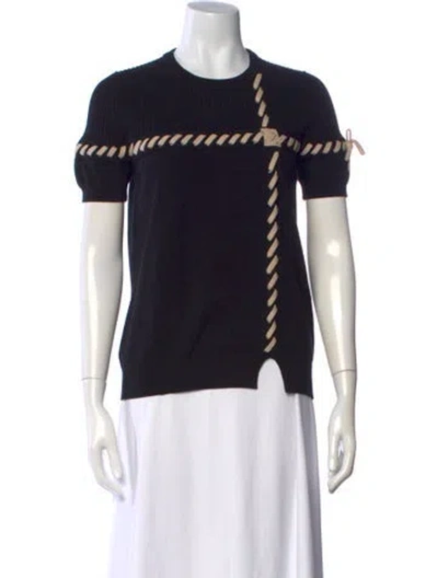 Pre-owned Fendi Crew Neck Sweater In Black