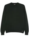 Fendi Ff-embossed Sweater In Green