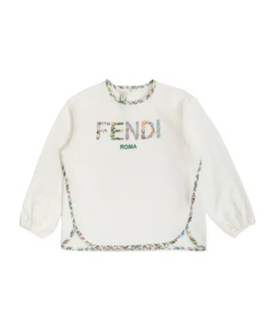 Fendi Babies' Crew Neck Sweatshirt In White